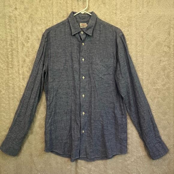 Faherty Men's Hemp Denim Chambray Button Down Shirt Size Medium - Picture 1 of 16